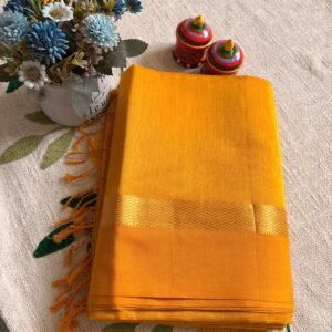 Musturd yellow maheshwari saree