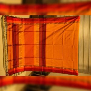 Golden yellow maheshwari saree