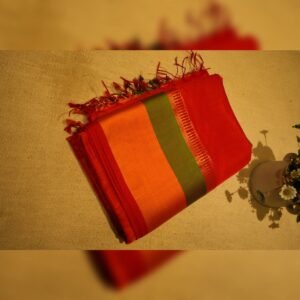 Orange pure maheshwari saree