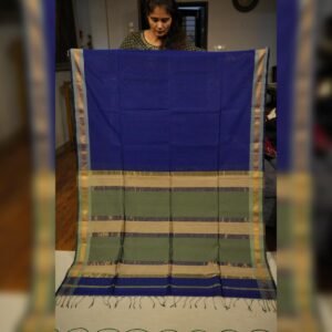 royal blue Maheshwari saree